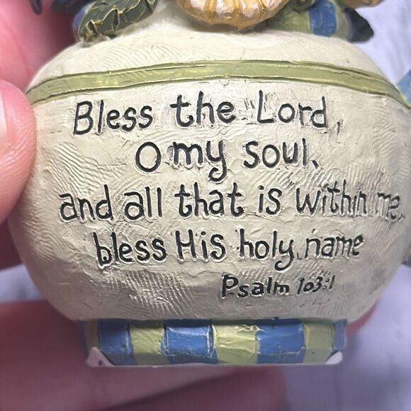 BLOSSOM BUCKET Sunflowers in a  Watering Can BB Suzi  2011 Bible Verse - Picture 7 of 7